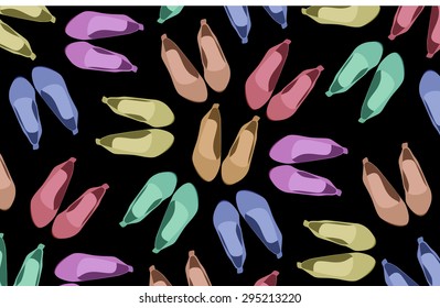ballet flats shoes slippers vector