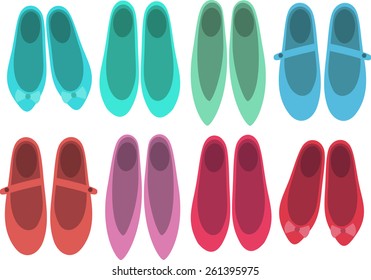 ballet flats shoes  women's shoes  children's shoes beautiful shoes fashionable shoes stylish shoes vector