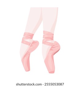 Ballet flats in soft pink isolated on white background, emphasizing their elegant design and versatile style. Ideal for training or performance.