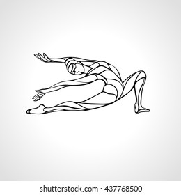 Ballet girl. Art gymnastics dancing woman