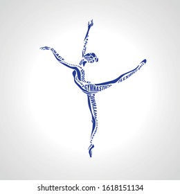 Ballet girl. Artistic rhythmic gymnastics dancing woman