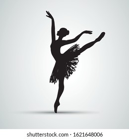 Ballet girl. Dancing woman vector silhouette eps10