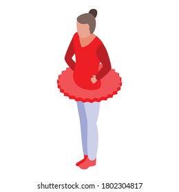 Ballet girl ready icon. Isometric of ballet girl ready vector icon for web design isolated on white background