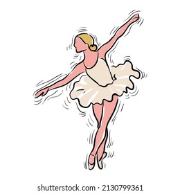 Ballet girl vector illustration isolated in white background