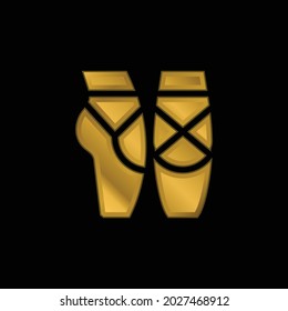 Ballet gold plated metalic icon or logo vector