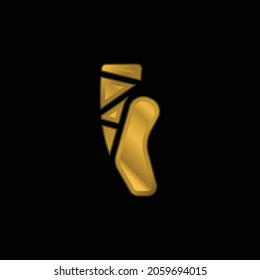 Ballet gold plated metalic icon or logo vector