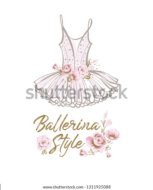 Ballet Greeting Card Ballerina Slogan Tutu Stock Vector (Royalty Free ...