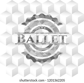 Ballet grey badge with geometric cube white background