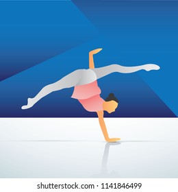 Ballet Handstand Flat Design