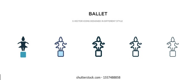 ballet icon in different style vector illustration. two colored and black ballet vector icons designed in filled, outline, line and stroke style can be used for web, mobile, ui