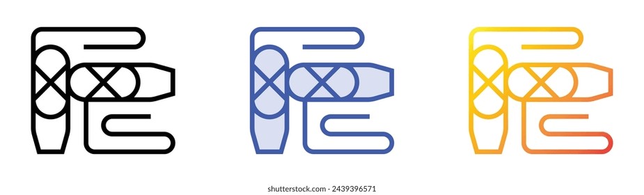 ballet icon. Linear, Blue Fill and Gradient Style Design Isolated On White Background