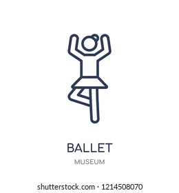 Ballet icon. Ballet linear symbol design from Museum collection. Simple outline element vector illustration on white background.