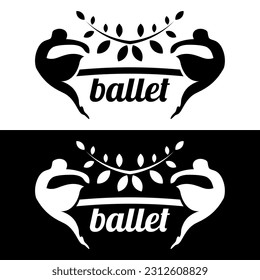 ballet icon logo design template 