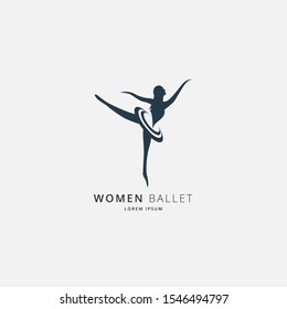 Ballet icon logo vector design template