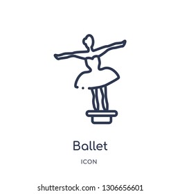 ballet icon from museum outline collection. Thin line ballet icon isolated on white background.