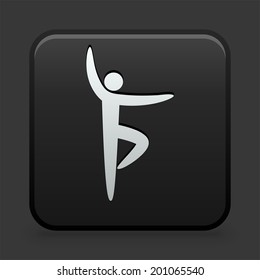 Icono de ballet en botón blanco y negro 