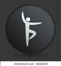 Ícone Ballet na Coleção de Botões Pretos Redondos Ilustração Original