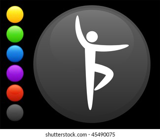 icono de ballet botón de internet redondo ilustración vectorial original 6 versiones de color incluidas