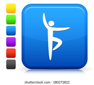 Ballet Icon on Square Internet Button Collection