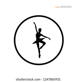 Ballet icon.dance studio symbol.vector illustration.