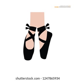 Ballet icon.dance studio symbol.vector illustration.