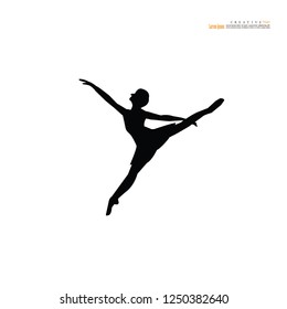 Ballet icon.dance studio symbol.vector illustration.