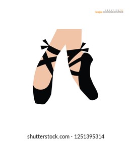 Ballet icon.dance studio symbol.vector illustration.