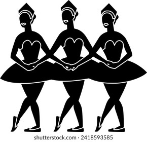 ballet illustration dance silhouette performance logo ballerina icon dancer outline art woman dress girl beautiful tutu female fashion balance shape movement jump choreography vector graphic backgroun