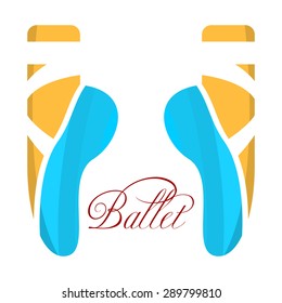 Ballet isolated, the legs of a ballerina. Vector Illustration