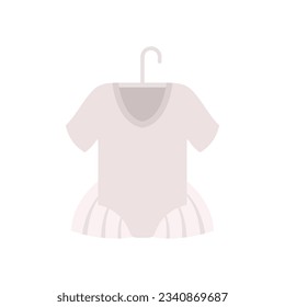 Ballet kid dress icon flat vector. Ballerine dance girl. Tutu dancer dress isolated