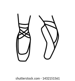 Ballet, leg. Illustration vector icon