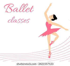 Ballet lessons.Ballerina dancing in pointe shoes. A graceful ballerina performs on the theater stage.
