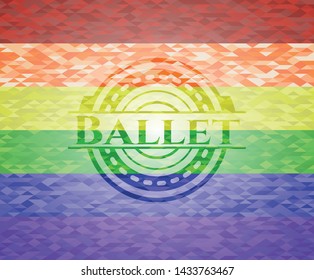 Ballet lgbt colors emblem. Vector Illustration. Mosaic.