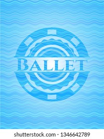 Ballet light blue water badge background.