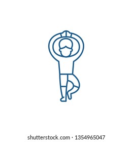 Ballet line icon concept. Ballet flat  vector symbol, sign, outline illustration.