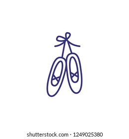 Ballet line icon. Point shoes on white background. Sport concept. Vector illustration can be used for topics like sport, dancing, active lifestyle, art