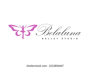 Ballet logo with butterfly wings.