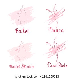 Ballet logo, dance logo vector illustration. Dance and ballet logotype concept.