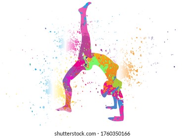 Ballet logo design. Colorful sport background. Vector illustration.