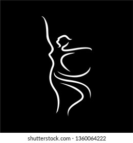 ballet logo design inspiration . dance logo . ballerina logo template