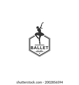 ballet Logo Designs Template in white background