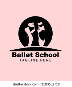 Ballet logo for ballet school, dance studio. vector illustration