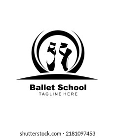 Ballet logo for ballet school, dance studio. vector illustration