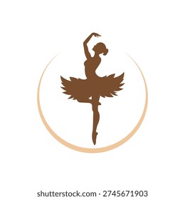 ballet logo for ballet school, dance studio. vector illustration