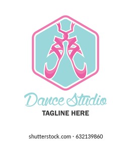 Ballet Logo For Ballet School, Dance Studio. Vector Illustration