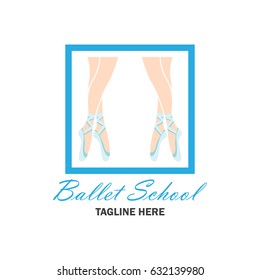 ballet logo for ballet school, dance studio. vector illustration