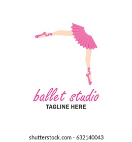 ballet logo for ballet school, dance studio. vector illustration
