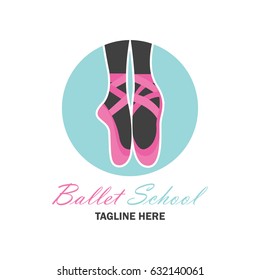 ballet logo for ballet school, dance studio. vector illustration