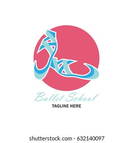 ballet logo for ballet school, dance studio. vector illustration