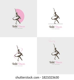 ballet logo set - vector illustration, emblem design